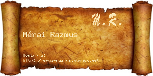 Mérai Razmus névjegykártya